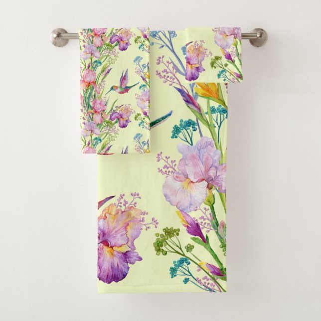 Le Serviette De Bain Jardin Colibri Jaune (En situation)