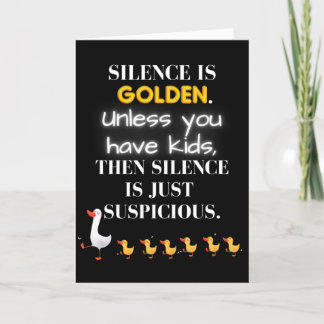 Le silence est une carte de fête des mères amusant