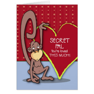Le singe secret Pal Cute le jour de la Saint-Valen