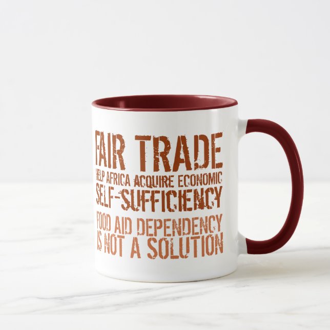 Le slogan de Fair Trade sur Mug for Activists (Droite)