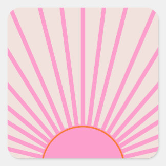 Le Soleil 01 Sun Pink Sunshine Quadratischer Aufkleber