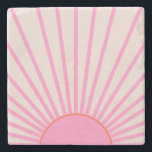 Le Soleil 01 Sun Pink Sunshine Steinuntersetzer<br><div class="desc">Sun Print - Rosa - Sonnenschein,  Moderner Abstrakt geometrischer Sonnenaufgang - Le Soleil.</div>