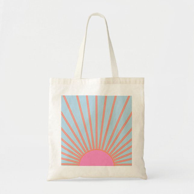 Le Soleil 02 Retro Sun Rosa und Blau Sunshine Tragetasche (Vorne)