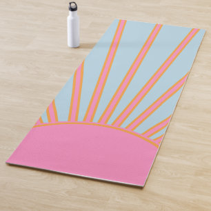 Le Soleil 02 Retro Sun Rosa und Blau Sunshine Yogamatte