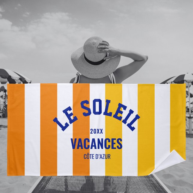 Le Soleil Vacances Côte d'Azur Cabana Streifen Strandtuch (Von Creator hochgeladen)