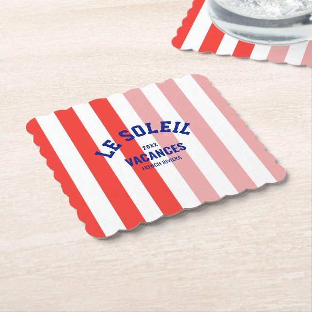 Le Soleil Vacances Französische Riviera Cabana Str Untersetzer (angewinkelt)