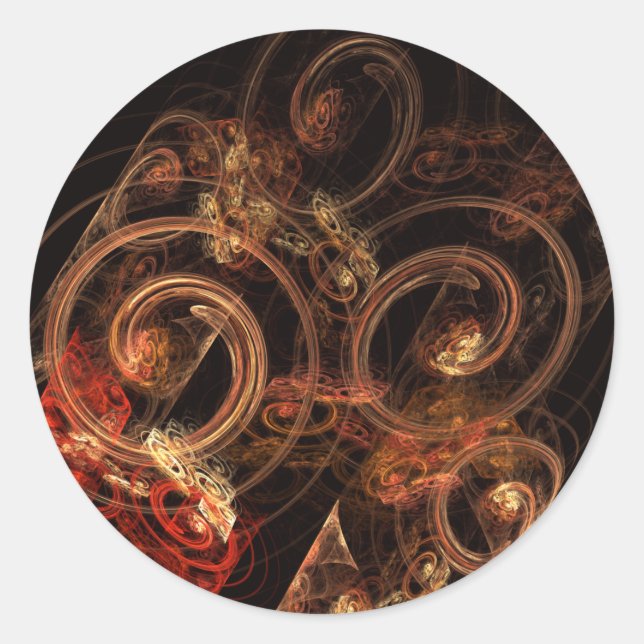 Le son de la musique Sticker Abstrait Art Round (Devant)