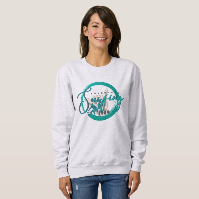 Le surf | Sweatshirt des femmes (Devant entier)