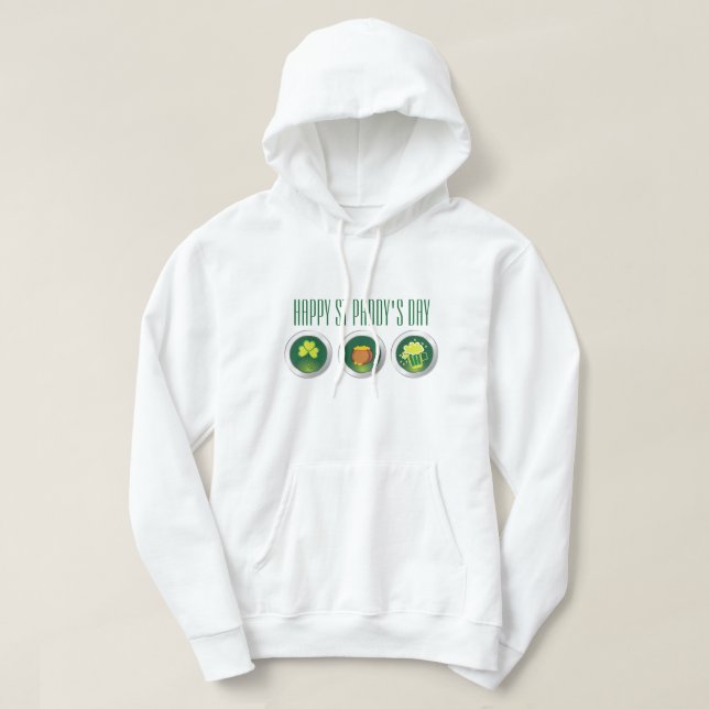 Le Sweat - shirt à capuche blanc de l'icône de la  (Design devant)