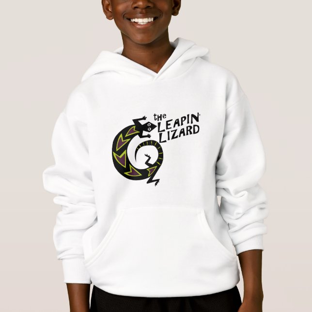 Le sweat - shirt à capuche d'enfants du lézard | (Devant)