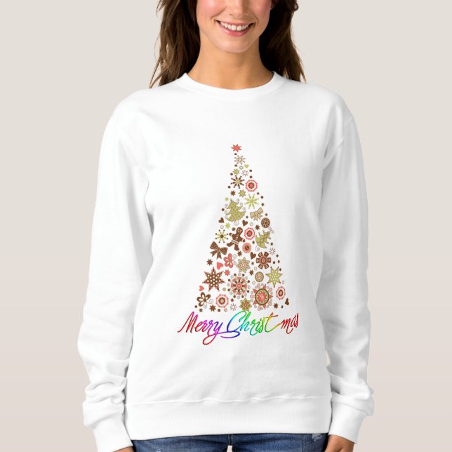 Le sweatshirt de base des rétros de Noël femmes (Devant)