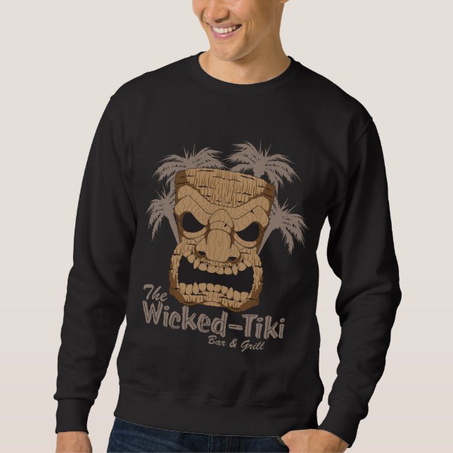 Le sweatshirt foncé de Tiki des hommes mauvais de (Devant)