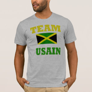 le T-shirt blanc des hommes de boulon d'usain -