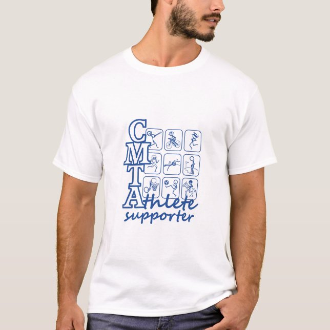 Le T-shirt blanc des hommes de défenseur d'athlète (Devant)