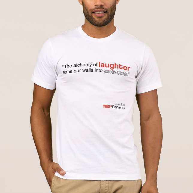 Le T-shirt blanc des hommes plus pluvieux de TEDx (Devant)