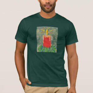 Le T-shirt brillant de la lueur d'une bougie pour