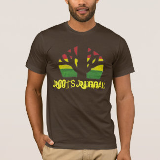 Le T-shirt Brown des hommes de reggae de racines