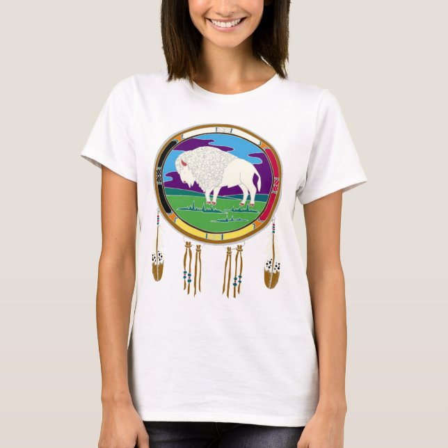 Le T-shirt de base de Buffalo des femmes blanches (Devant)