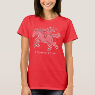 Le T-shirt de base des femmes rouge-foncé de band