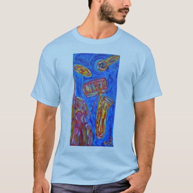 Le T-shirt de base des hommes - jazz bleu frais (Devant)