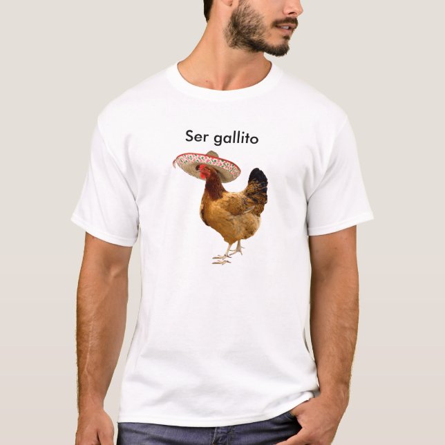 Le T-shirt de base des hommes mexicains de coq de (Devant)