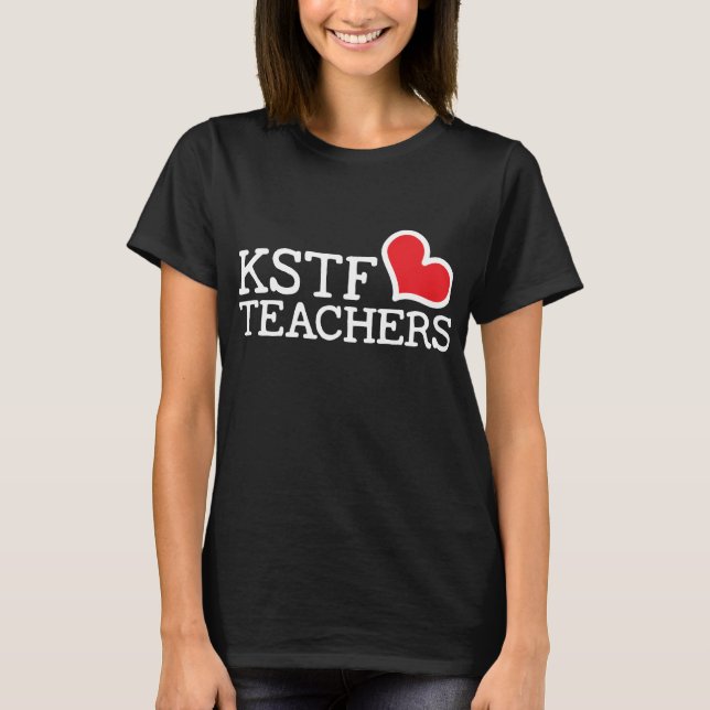 Le T-shirt de base noir des femmes - coeur de KSTF (Devant)