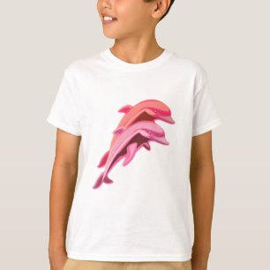 Le T-shirt de dauphin des enfants roses de
