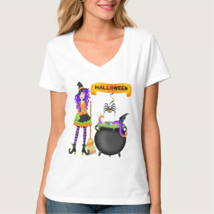 Le T-shirt de Halloween de sorcière des femmes à