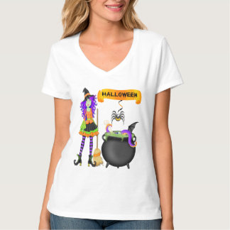 Le T-shirt de Halloween de sorcière des femmes à