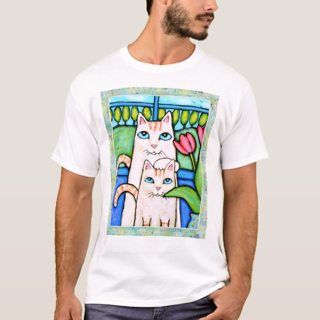 Le T-shirt de la fille de chats de Kitty (Devant)
