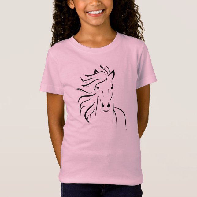 Le T-shirt de la fille de cheval (Devant)