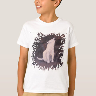 Le T-shirt de la fille "hurlante de loup blanc"