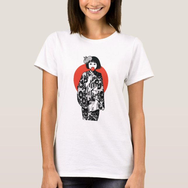 Le T-shirt de la jeune fille de Kawai Kimono (Devant)