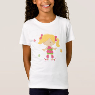 Le T-shirt de la petite de rouleau de patineur