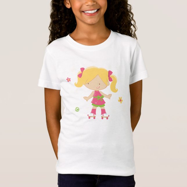 Le T-shirt de la petite de rouleau de patineur (Devant)