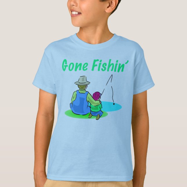 Le T-shirt de l'enfant allé de Fishin (Devant)