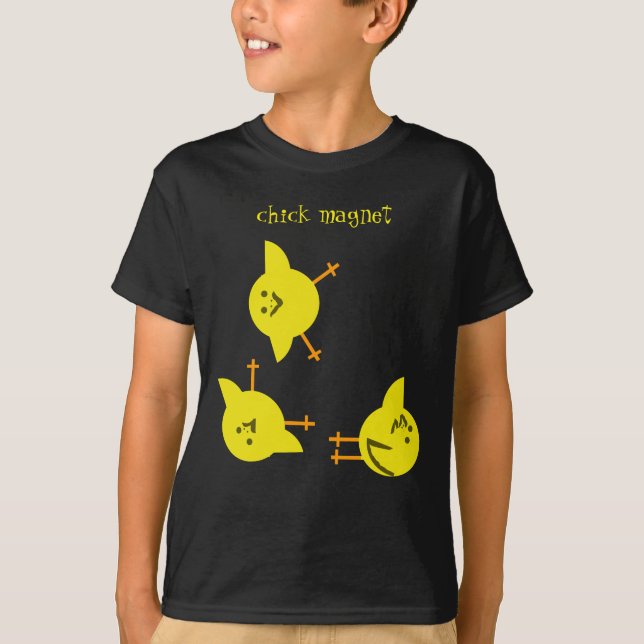 Le T-shirt de l'enfant d'aimant de poussin (Devant)