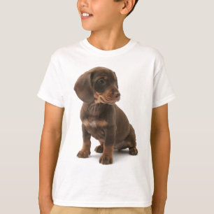 Le T-shirt de l'enfant de chiot de teckel