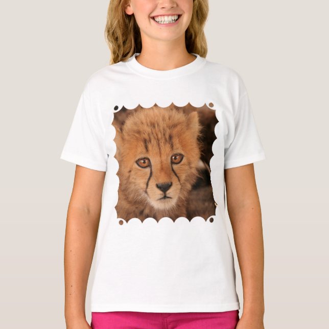 Le T-shirt de l'enfant de guépard de bébé (Devant)