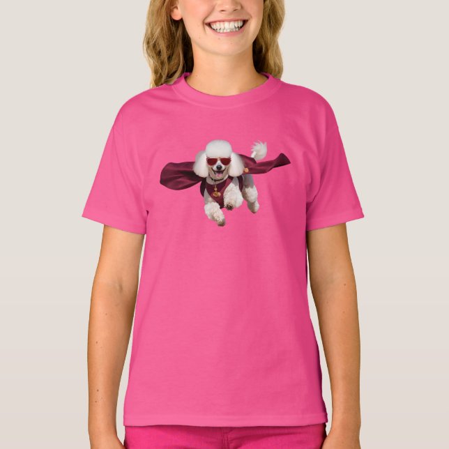 Le T-shirt de l'enfant de Poodle Superhero (Devant)