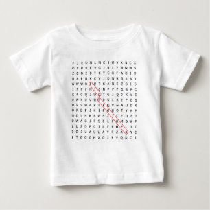 Le T-shirt de l'enfant de recherche de mot de