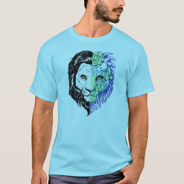 Le T-shirt de lion des hommes mystiques tirés par (Devant)