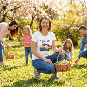 Le T-shirt de Pâques aux fleurs tulipes