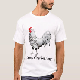 Le T-shirt de poulet des hommes fous de type