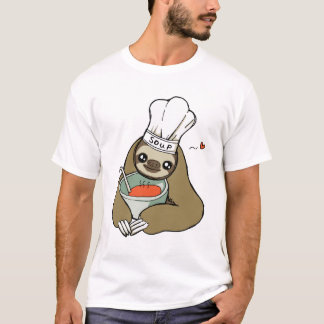 Le T-shirt de soupe de chef de paresse des hommes