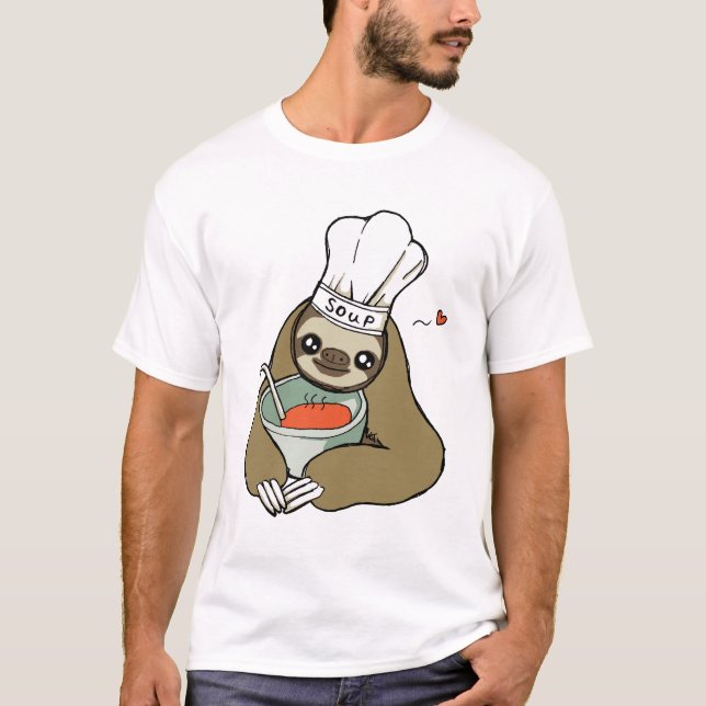 Le T-shirt de soupe de chef de paresse des hommes (Devant)