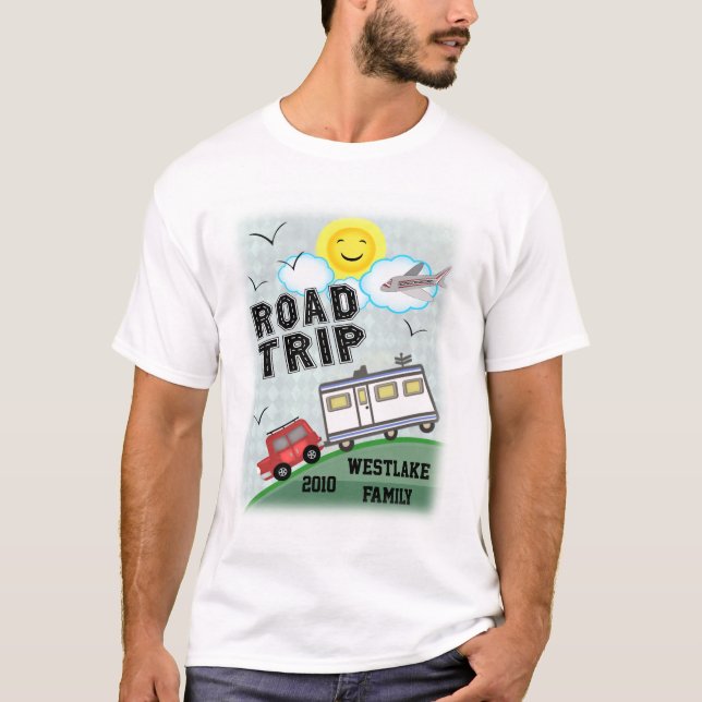 Le T-shirt de voyage par la route des hommes faits (Devant)