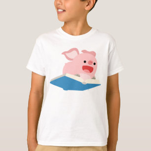 Le T-shirt d'enfants de porc de livre et de bande