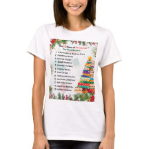 Le T-shirt des 12 Jours de Noël | Cadeau Littérair