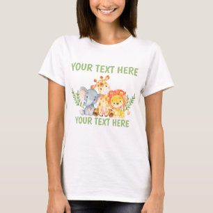 Le T-shirt des femmes animales de zoo de jungle de